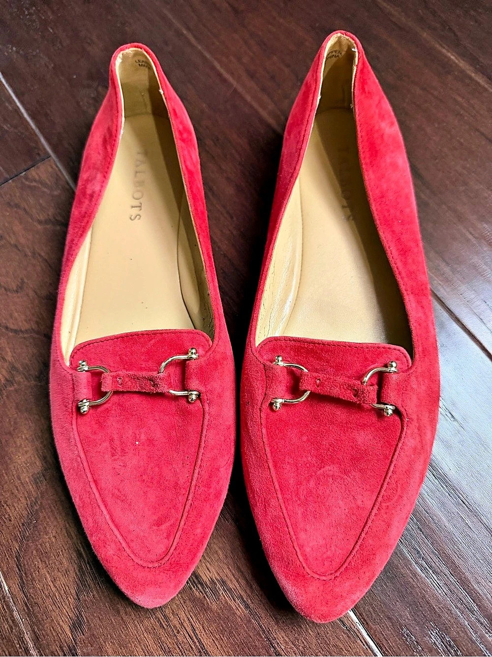 Talbots Redish color Suede Horsebit Loafers